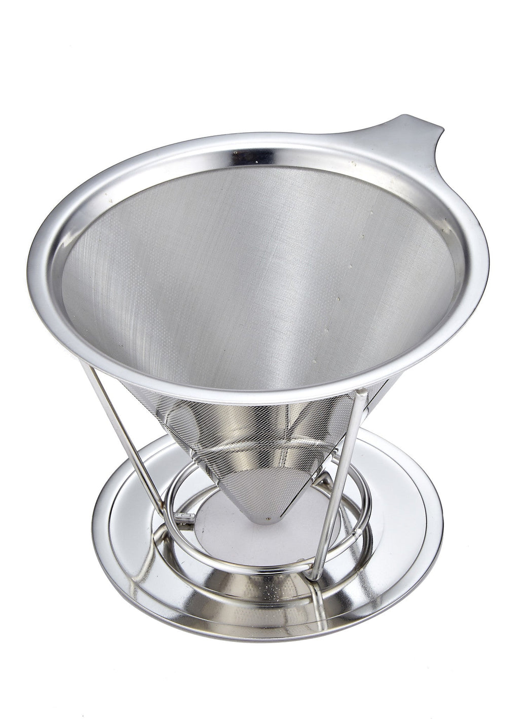 Pro Chef Kitchen Tools Stainless Steel Pour Over Coffee Maker - Reusable Cone Shaped Dripper Filter for Paperless Single Cup Brewed Hot or Cold Coffee and Loose Leaf Herbal Teas