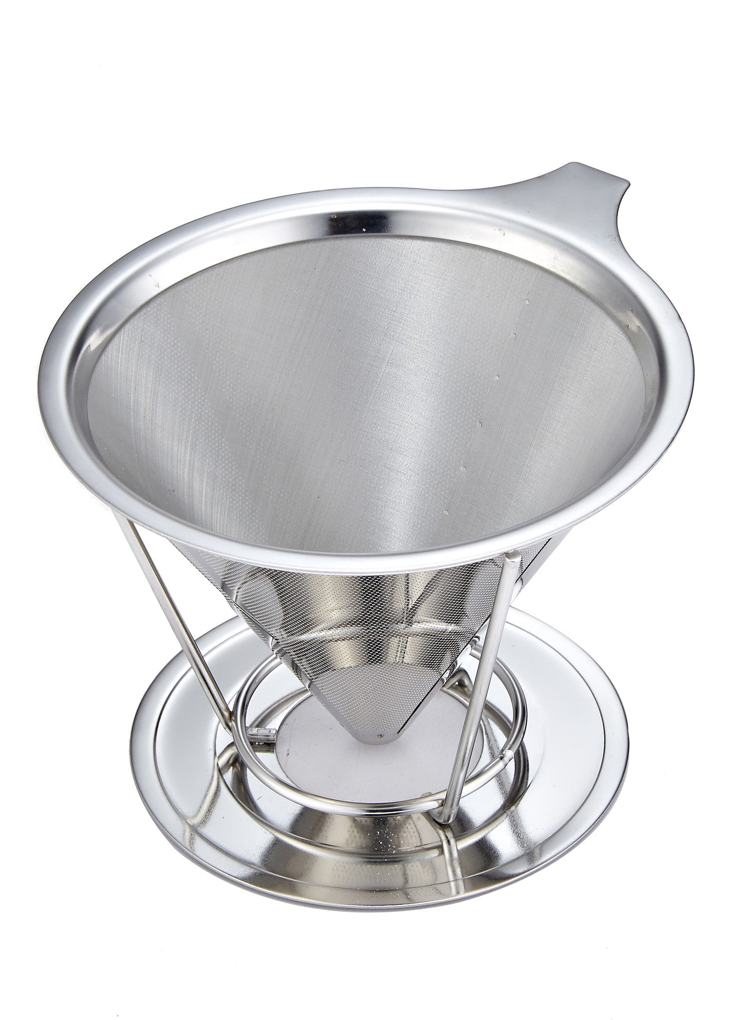 Pro Chef Kitchen Tools Stainless Steel Pour Over Coffee Maker - Reusable Cone Shaped Dripper Filter for Paperless Single Cup Brewed Hot or Cold Coffee and Loose Leaf Herbal Teas