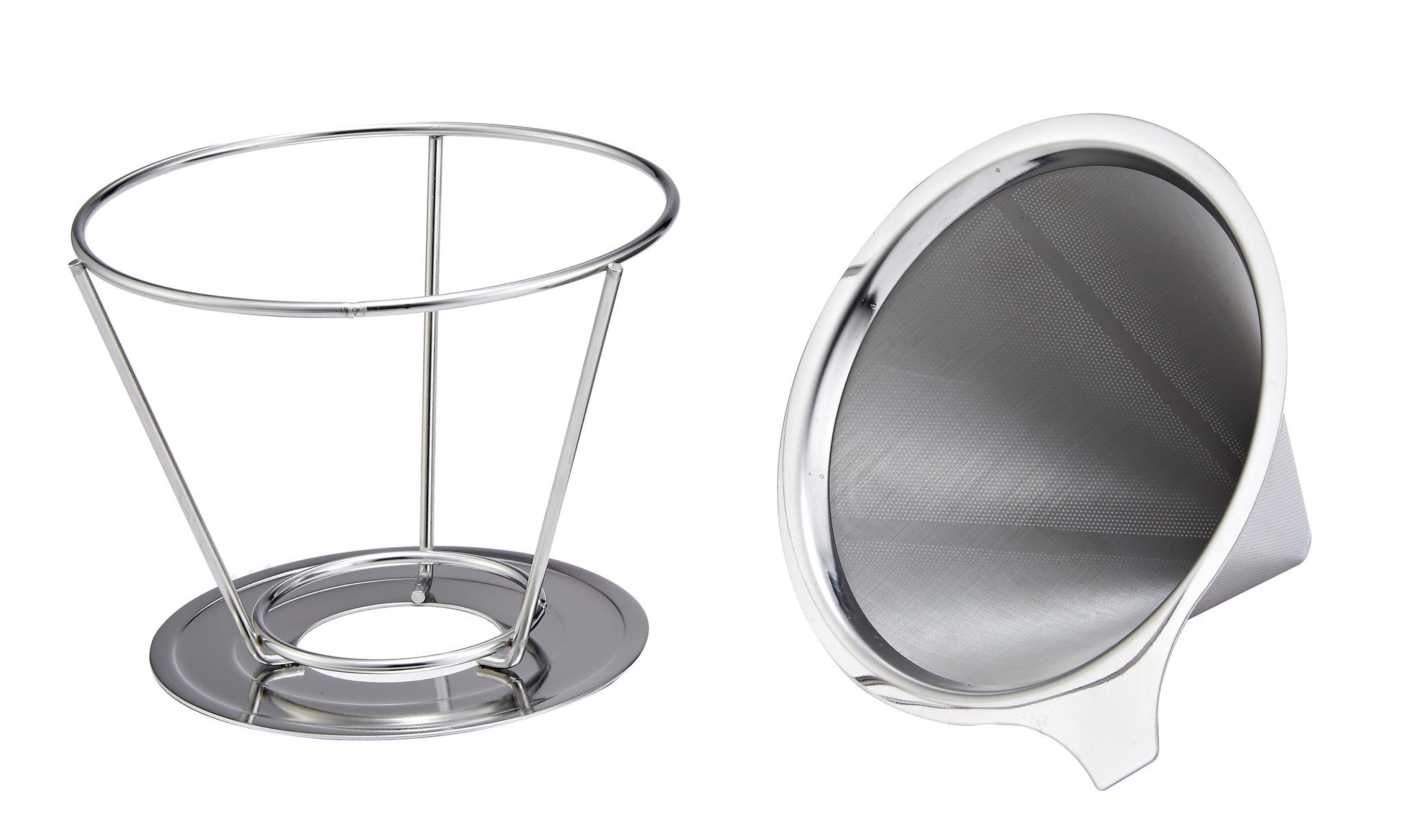 Pro Chef Kitchen Tools Stainless Steel Pour Over Coffee Maker - Reusable Cone Shaped Dripper Filter for Paperless Single Cup Brewed Hot or Cold Coffee and Loose Leaf Herbal Teas