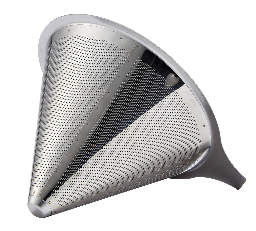 Pro Chef Kitchen Tools Stainless Steel Pour Over Coffee Maker - Reusable Cone Shaped Dripper Filter for Paperless Single Cup Brewed Hot or Cold Coffee and Loose Leaf Herbal Teas