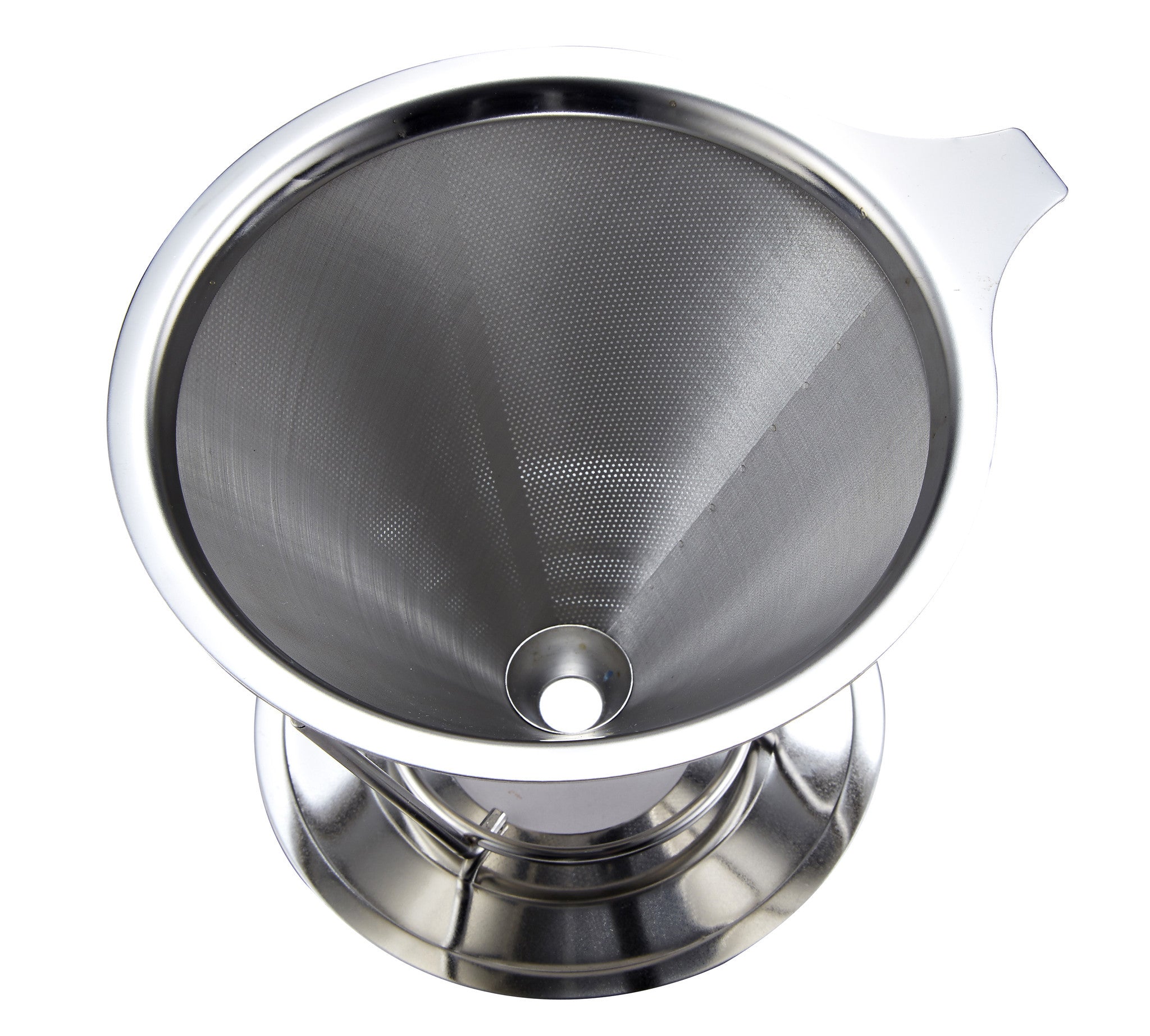 Pro Chef Kitchen Tools Stainless Steel Pour Over Coffee Maker - Reusable Cone Shaped Dripper Filter for Paperless Single Cup Brewed Hot or Cold Coffee and Loose Leaf Herbal Teas