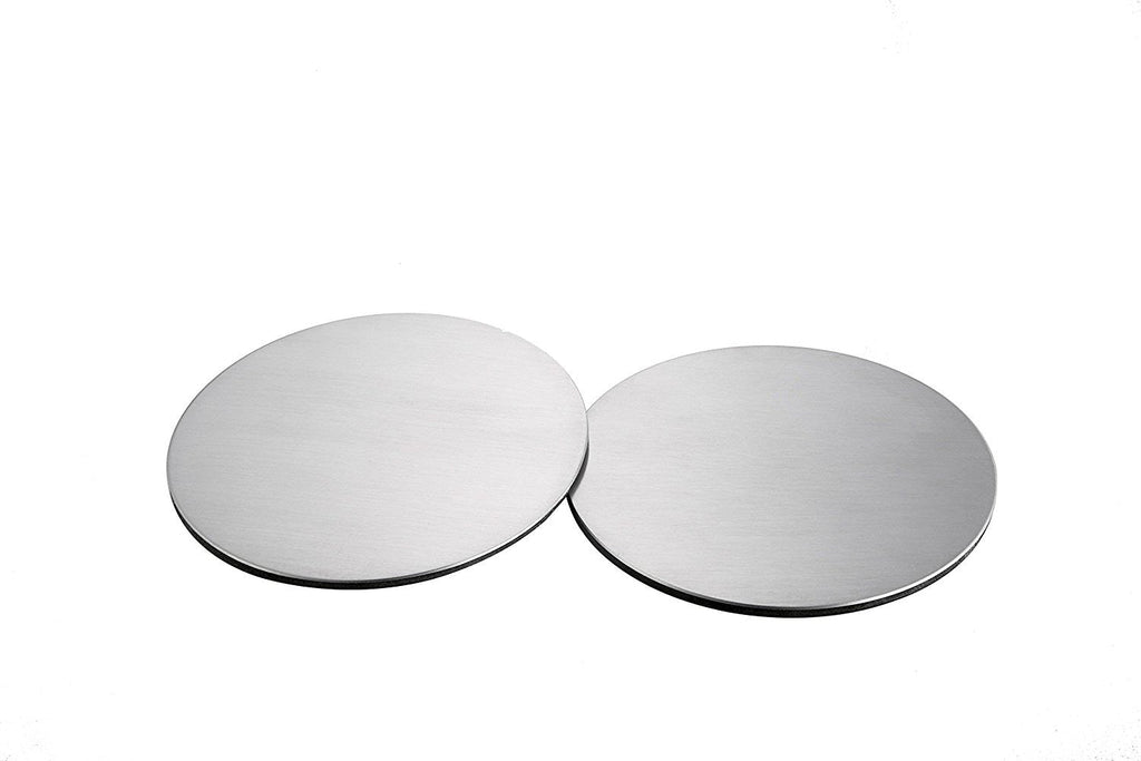 Pro Chef Kitchen Tools Stainless Steel Drink Coaster Set - Prevent Stains and Scratches with 6 Round Table Coasters for Glasses, Bar Drinks, Mugs, Coffee Cups, Tea, Wine, Beverages