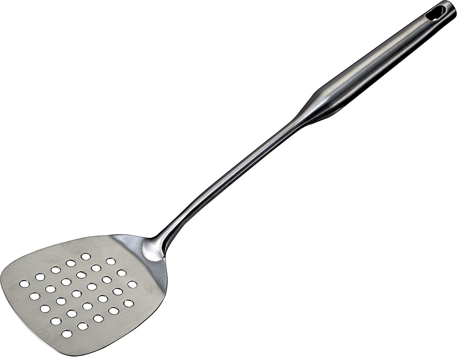 Pro Chef Kitchen Tools Stainless Steel Perforated Turner Spatula - Flipper with Drain Hole to Cook and Serve Fish, Burgers, Eggs, Pancakes and Holes Allow the Food to Easily Slide Off
