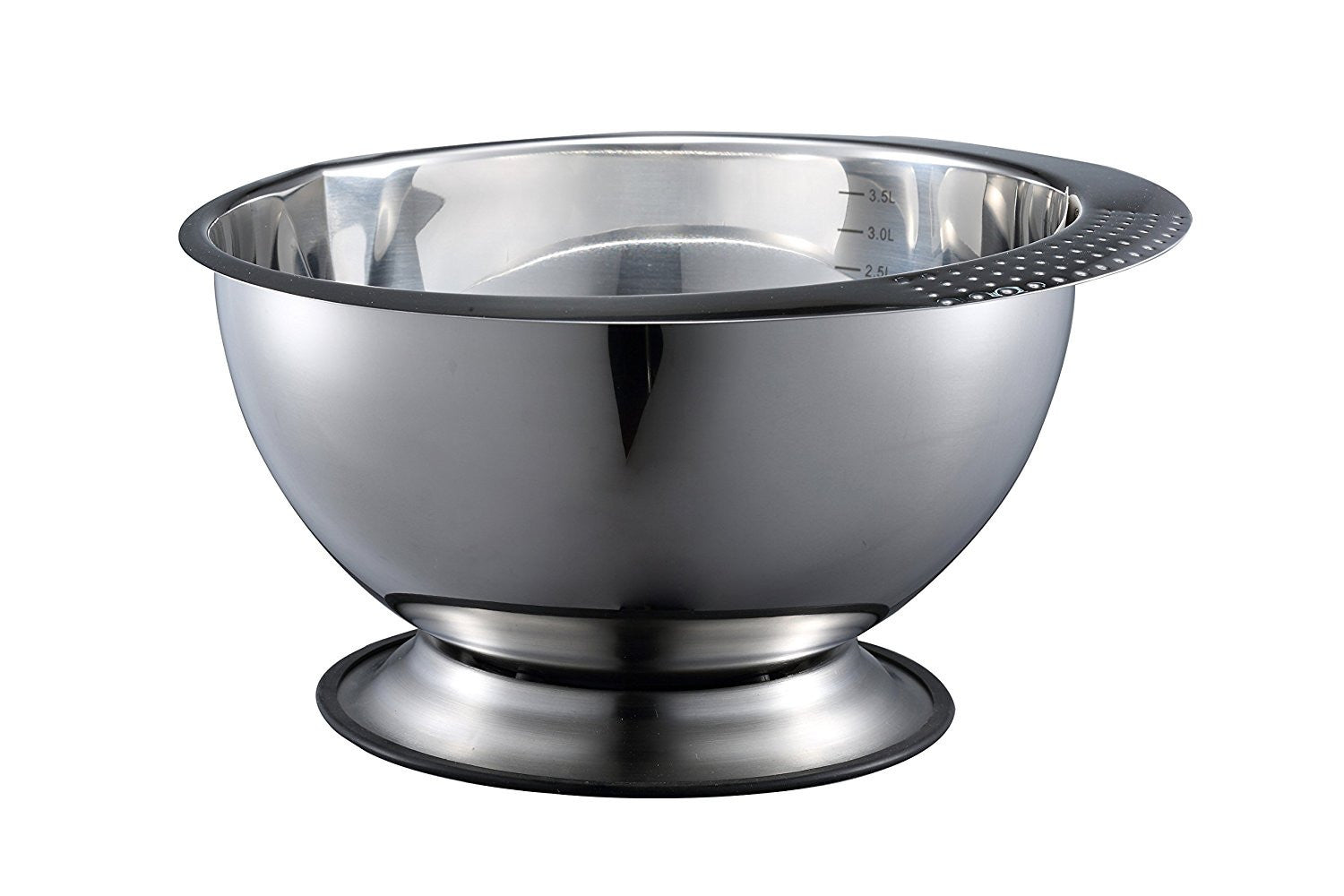Pro Chef Kitchen Tools Stainless Steel Mixing Bowl - Heavy Duty, Large 3.5 Quart Capacity Wide Prep Bowl Easy To Clean, Oder and Stain Resistant, Retains Heat, Skid Proof Includes Bonus Wire Whisk
