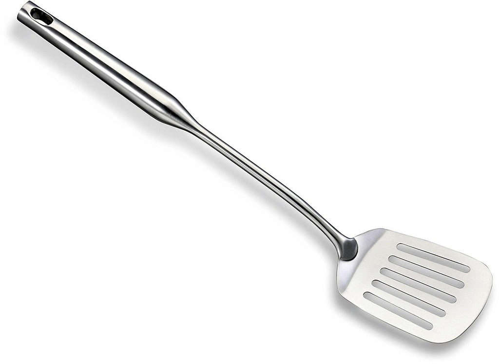 Slotted Turner Grill Spatulas - Big Metal Spatula - Burger Flipper Fish Turner - Wok Cooking Pancake Griddle - Heavy Duty Commercial Restaurant Quality Stainless Steel Utensils by Pro Chef Kitchen Tools