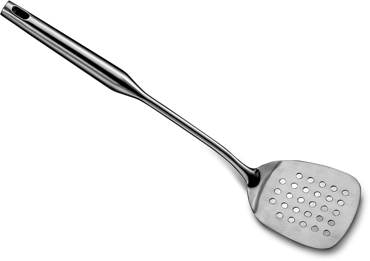 Pro Chef Kitchen Tools Stainless Steel Perforated Turner Spatula - Flipper with Drain Hole to Cook and Serve Fish, Burgers, Eggs, Pancakes and Holes Allow the Food to Easily Slide Off