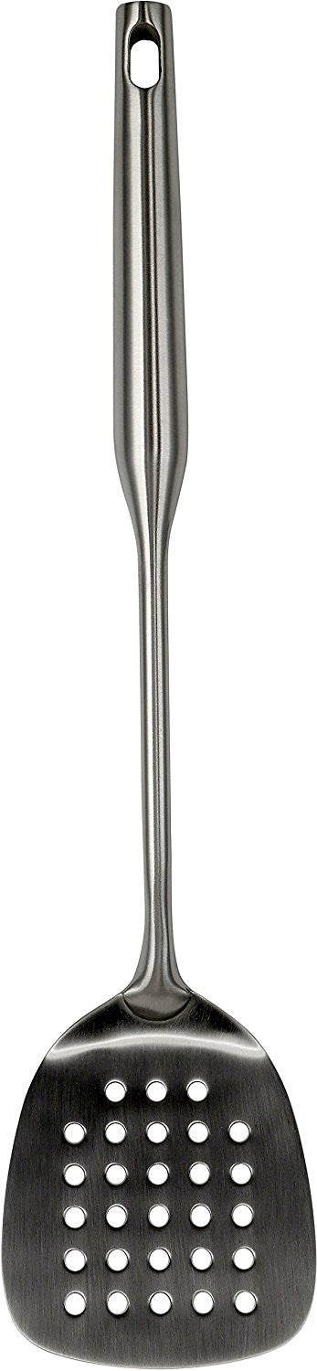 Pro Chef Kitchen Tools Stainless Steel Perforated Turner Spatula - Flipper with Drain Hole to Cook and Serve Fish, Burgers, Eggs, Pancakes and Holes Allow the Food to Easily Slide Off