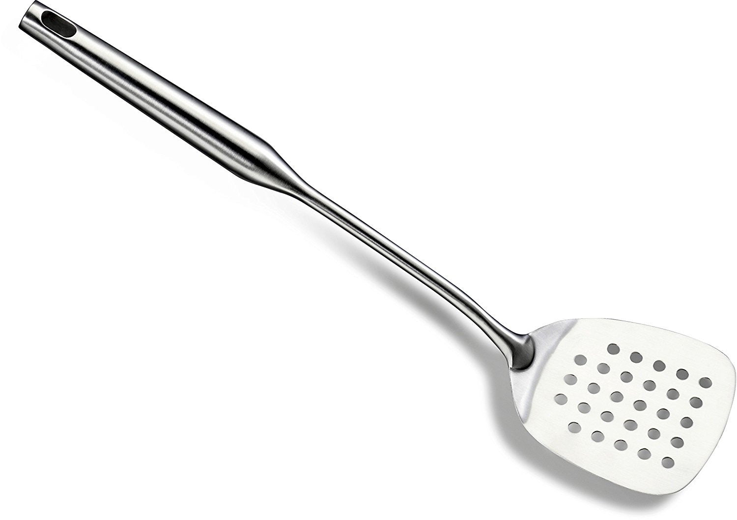 Pro Chef Kitchen Tools Stainless Steel Perforated Turner Spatula - Flipper with Drain Hole to Cook and Serve Fish, Burgers, Eggs, Pancakes and Holes Allow the Food to Easily Slide Off