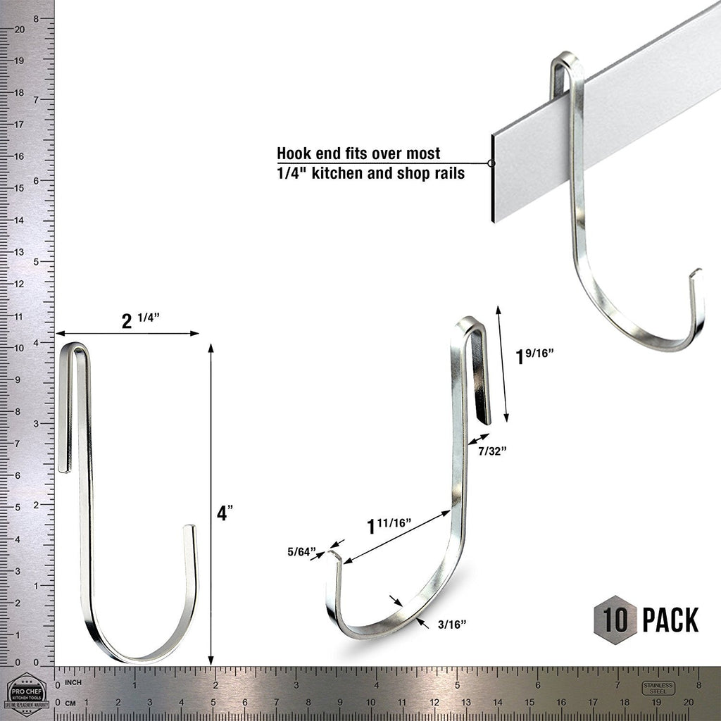 Hooks For Hanging - Kitchen Pot Racks S Hook 10 Pack Set