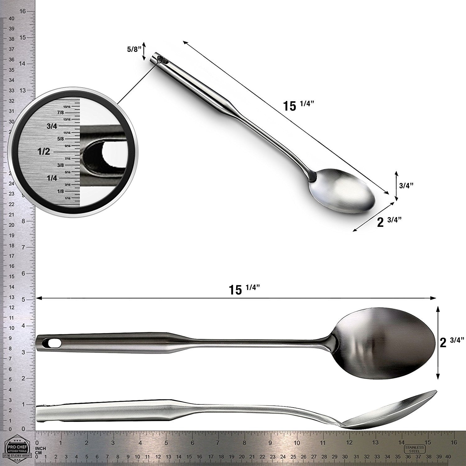Serving Spoon - Flatware Serving Sets For Mixing And Cooking Big Spoons - Canning Ladle Brewing Gadget - Commercial Restaurant Quality Dishwasher Safe Stainless Steel Utensils by Pro Chef Kitchen Tools
