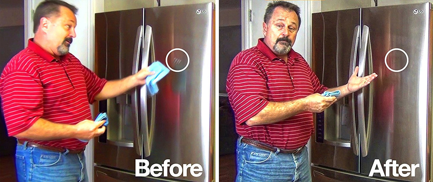 Pro Chef Kitchen Tools Stainless Steel Appliance Polishing Cloth - Clean and Polish Appliances, Counters, Fridge Doors, Sinks, Windows with Easy Wipes Using Dry, Damp or with Cleaners