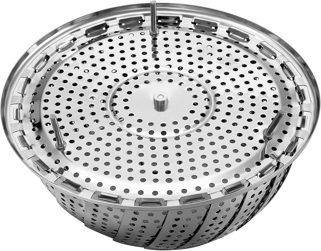 Pro Chef Kitchen Tools Stainless Steel Vegetable Steamer Basket - Set of 2 Collapsible Folding Steamers to Fit All Instant Pot Pressure Cookers and Stove Top Pots for Perfect Veggies