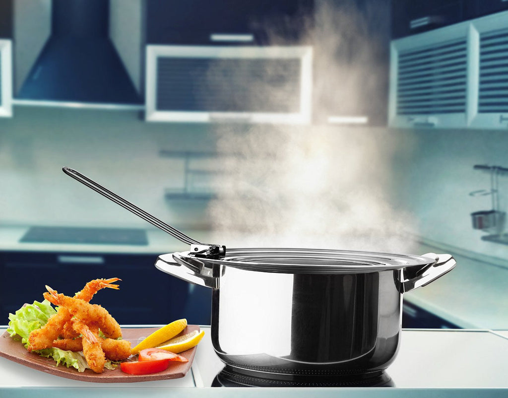 Pro Chef Kitchen Tools Stainless Steel Grease Splatter Screen - Eliminate Mess and Prevent Hot Oil Burns and Stains When Pan Frying Bacon or Sauteing With Instant Pot As a Replacement Lid