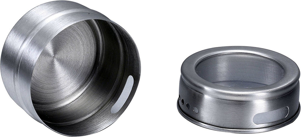 Pro Chef Kitchen Tools Stainless Steel Magnetic Spice Organizer - 5 Piece Vertical Set of Multipurpose Magnet Backed Tin Jars for Perfect Storage Containers