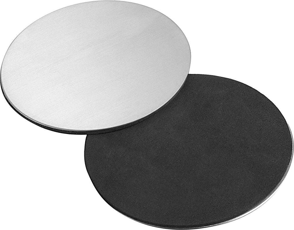 Round Drink Coasters - Protect Coffee Table From Mugs And Glasses - Room Decor Coaster Set For Coffee Cup Holder - Stainless Steel Home Bar Accessories Decoration by Pro Chef Kitchen Tools