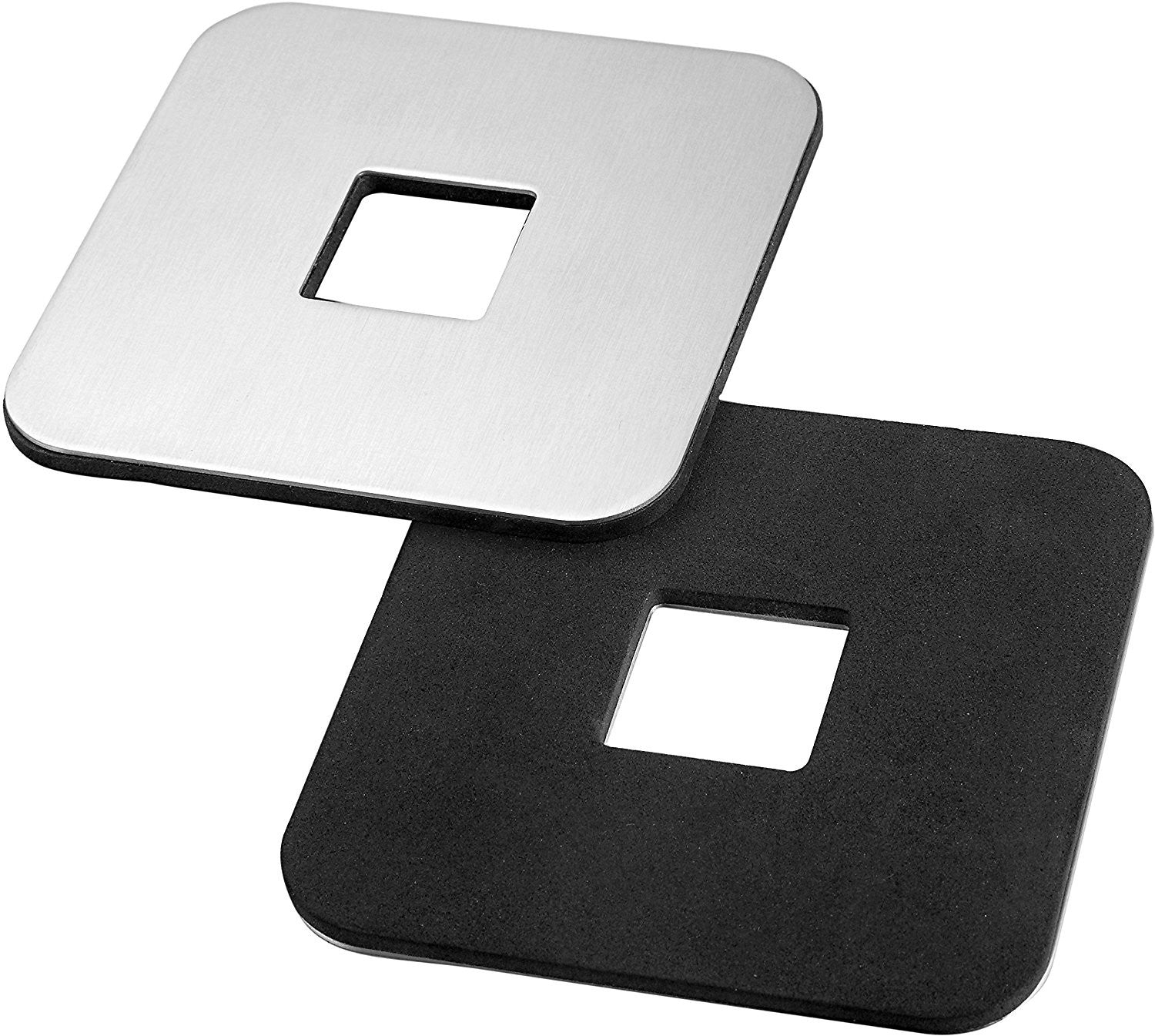 Pro Chef Kitchen Tools Stainless Steel Table Coaster Set - 6 Square Coasters to Prevent Stains and Scratches by Juices, Beverages, Glasses, Bar Drinks, Mugs, Coffee Cups, Wine Stemware