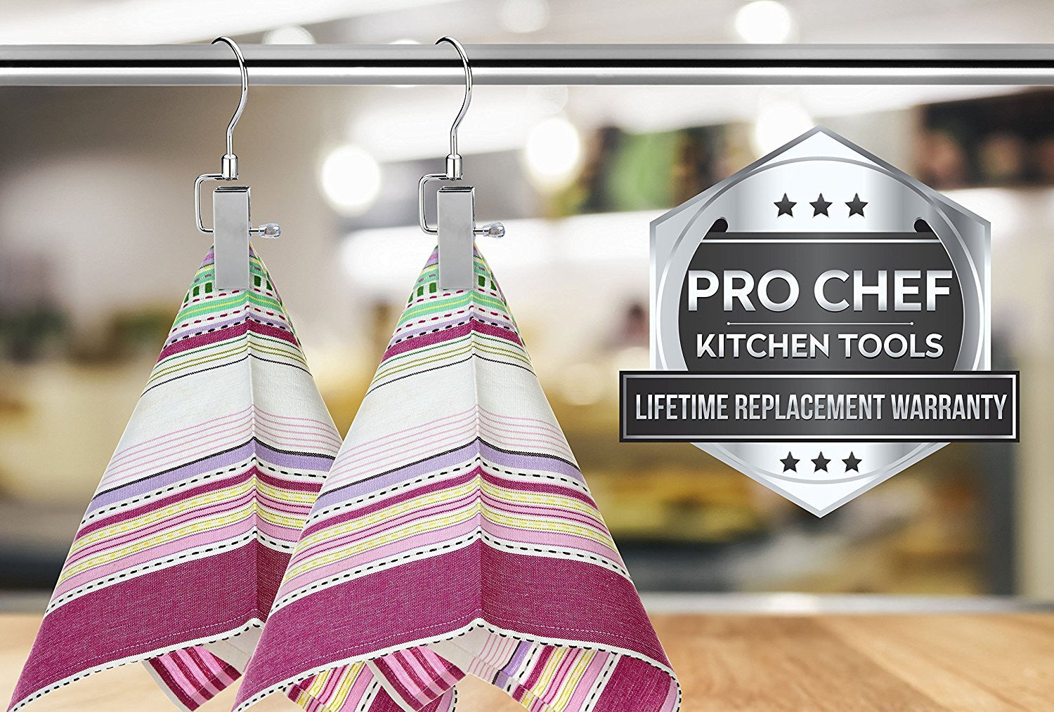 Pro Chef Kitchen Tools Stainless Steel Hanging Swivel Clip Hook - Set of 10 Swiveling Spring Clips with Hooks to Display Hang Boots, Caps, Hats, Laundry Hanger Metal Clothespin Clamps Replacement