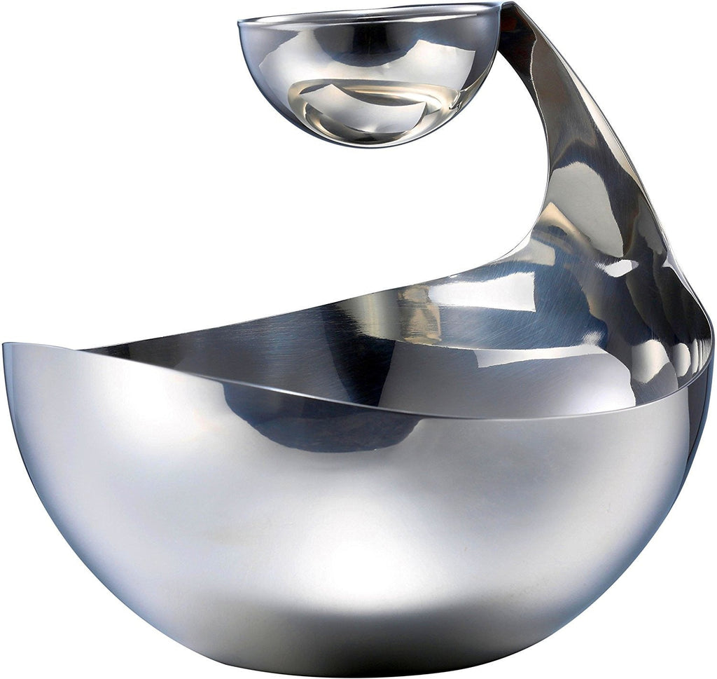 Pro Chef Kitchen Tools Stainless Steel Chips and Dip Bowl - Entertain in Style with Tiered Divided Serving Dish Holder for Dips, Appetizers, Condiments, Salsa, Salad, Dipping Sauces in Serveware