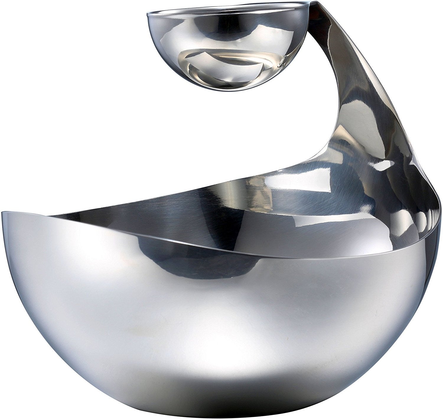 Pro Chef Kitchen Tools Stainless Steel Chips and Dip Bowl - Entertain in Style with Tiered Divided Serving Dish Holder for Dips, Appetizers, Condiments, Salsa, Salad, Dipping Sauces in Serveware