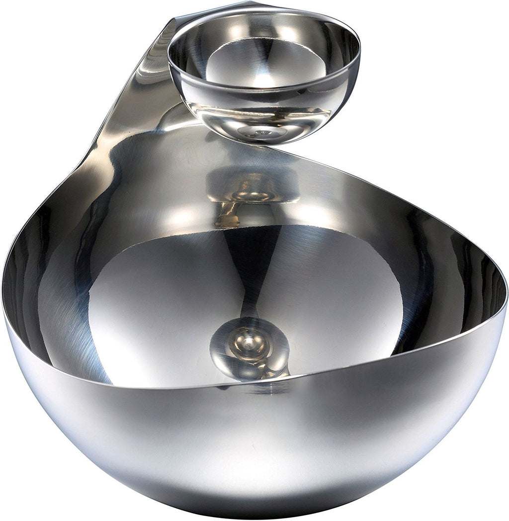 Pro Chef Kitchen Tools Stainless Steel Chips and Dip Bowl - Entertain in Style with Tiered Divided Serving Dish Holder for Dips, Appetizers, Condiments, Salsa, Salad, Dipping Sauces in Serveware