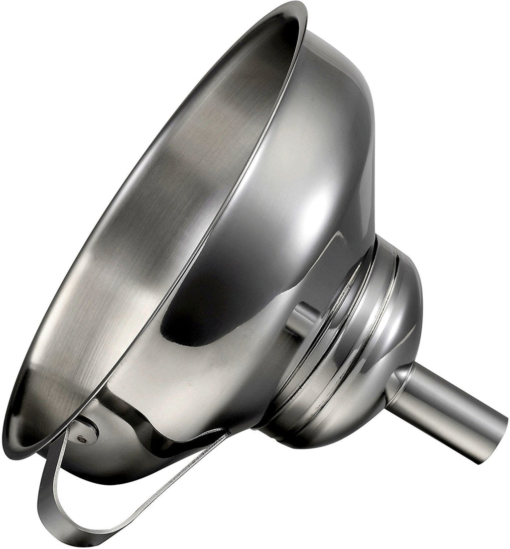 Pro Chef Kitchen Tools Stainless Steel Large Metal Funnel - 2 in 1 Combo Set for Cooking, Canning, Oils, Wine with Removable Strainer Converts to Wide Mouth Funnel when Small Funnel Detached