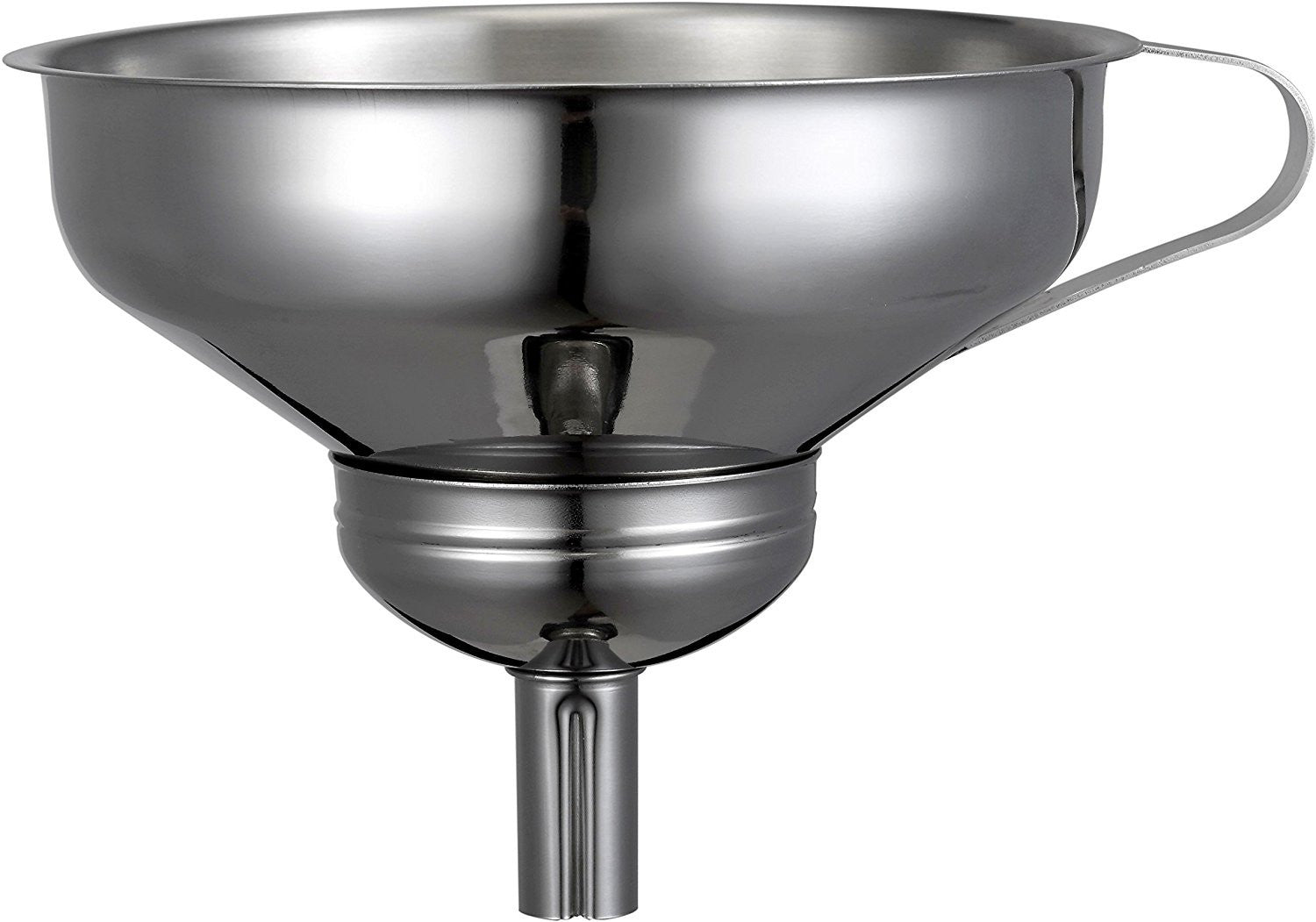 Pro Chef Kitchen Tools Stainless Steel Large Metal Funnel - 2 in 1 Combo Set for Cooking, Canning, Oils, Wine with Removable Strainer Converts to Wide Mouth Funnel when Small Funnel Detached