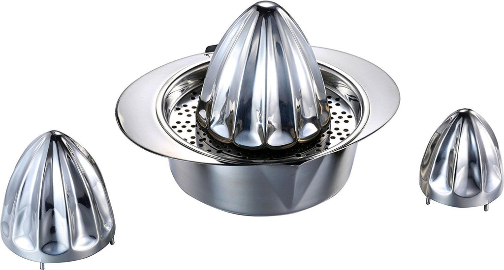 Pro Chef Kitchen Tools Stainless Steel Manual Citrus Juicer - 3 in 1 Adjustable Cup Style Hand Juice Press Extractor for Orchard Fresh Squeezed Lime, Lemon, Orange, Grapefruit Juices