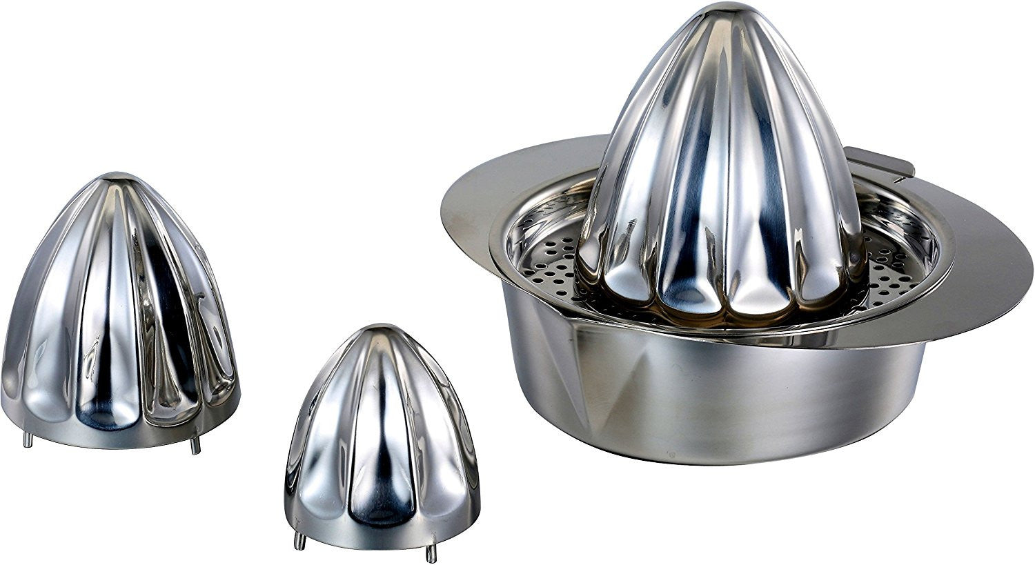 Pro Chef Kitchen Tools Stainless Steel Manual Citrus Juicer - 3 in 1 Adjustable Cup Style Hand Juice Press Extractor for Orchard Fresh Squeezed Lime, Lemon, Orange, Grapefruit Juices