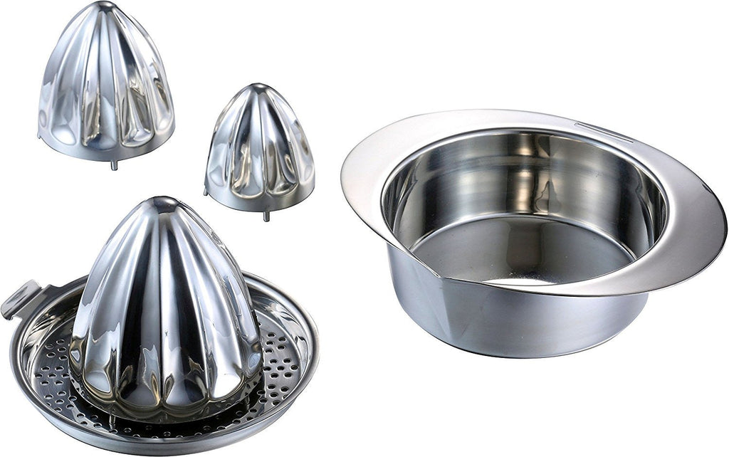 Pro Chef Kitchen Tools Stainless Steel Manual Citrus Juicer - 3 in 1 Adjustable Cup Style Hand Juice Press Extractor for Orchard Fresh Squeezed Lime, Lemon, Orange, Grapefruit Juices