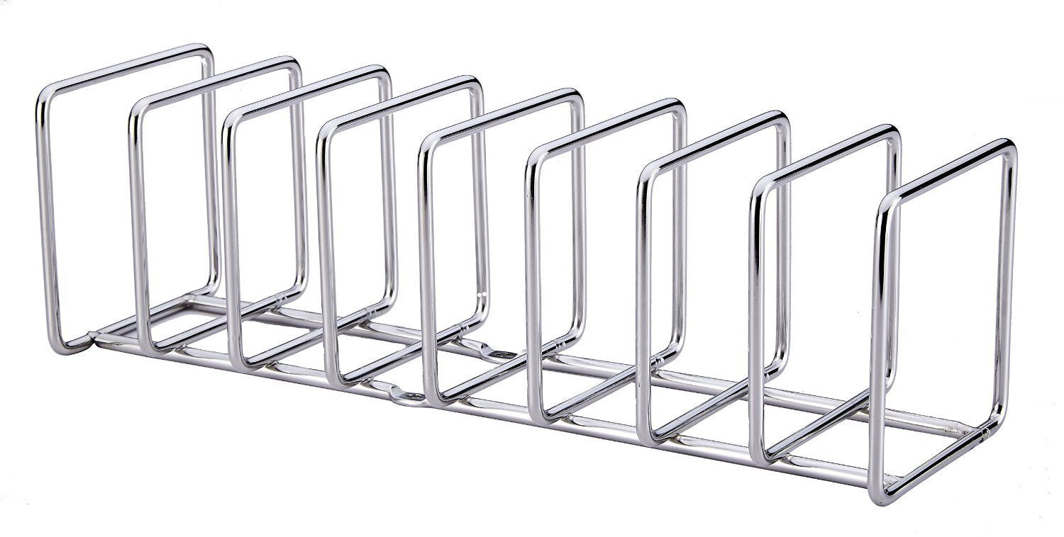 Pro Chef Kitchen Tools Stainless Steel Pot Lid Organizer - Keep Your Cabinets Organized with Metal Vertical Storage Shelf To Hold Pan Lids, Plates, Dishes, Cutting Boards