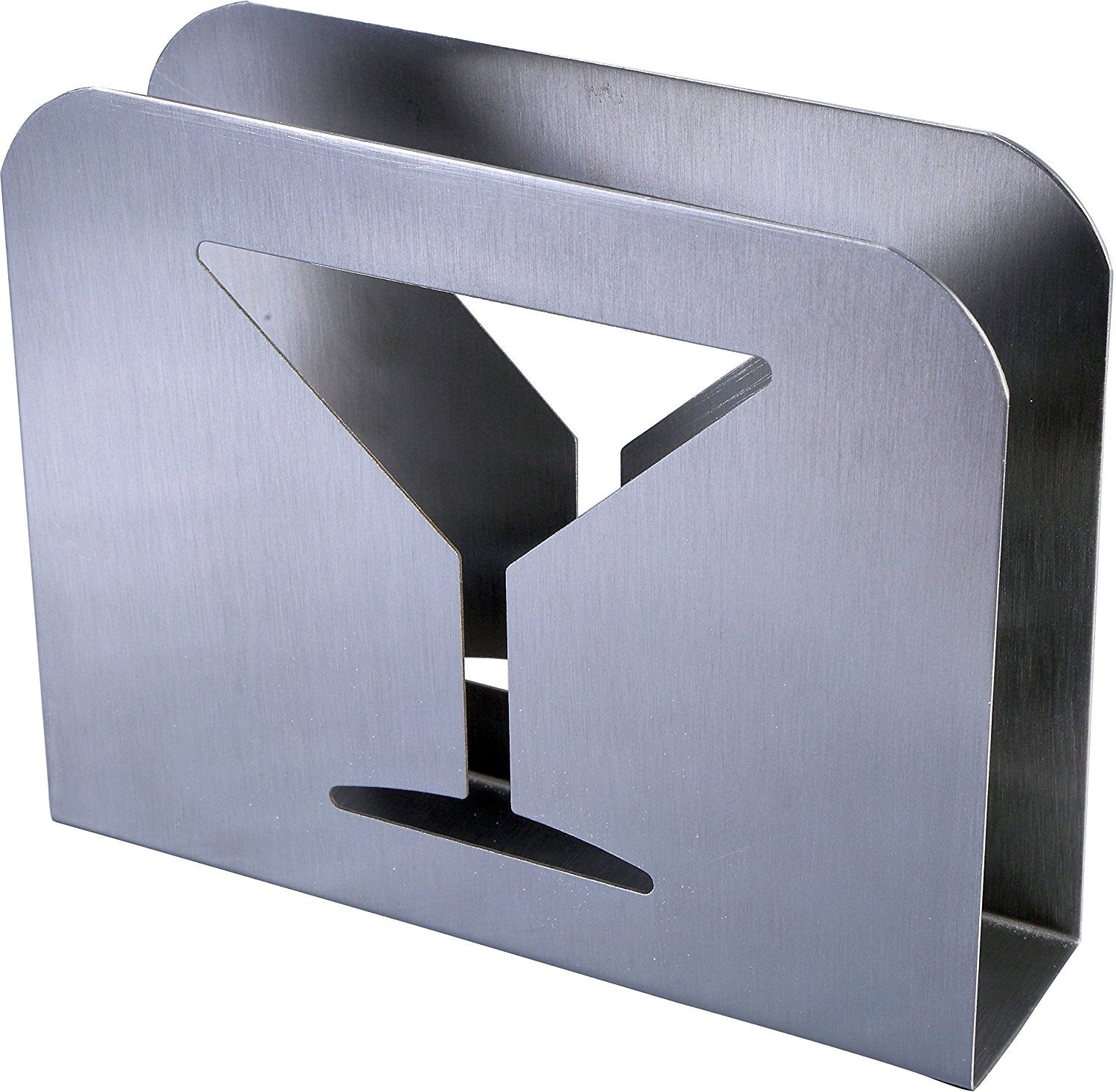 Napkin Holder - Cocktail Napkin Holders - Stainless Steel Cloth Serviette Holder Dispenser - Tabletop Cocktail Glass Modern Design - Metal Paper Mail Holder Organizer by Pro Chef Kitchen Tools