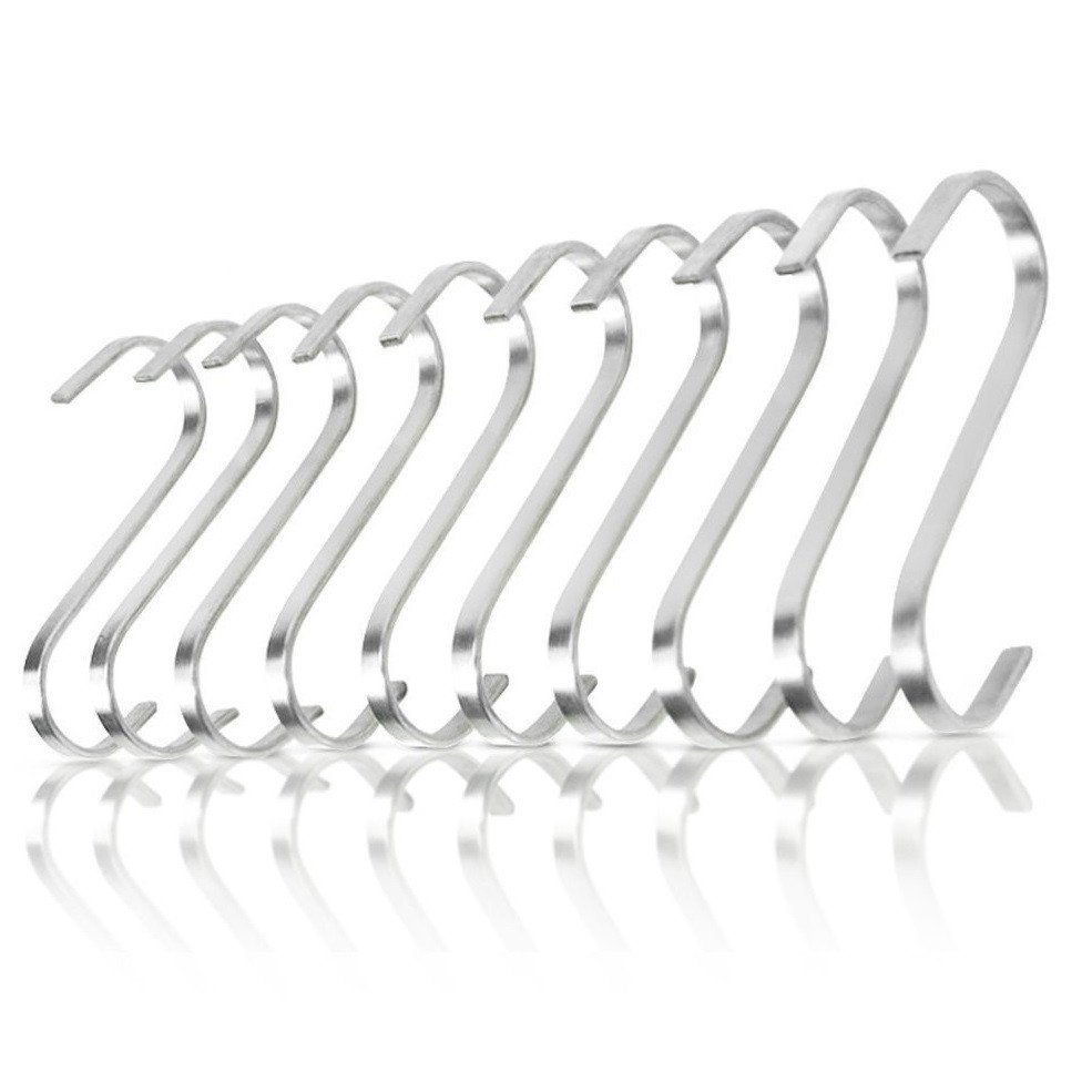 Flat Hanging Hooks - Pot Racks S Hook 10 Pack Set