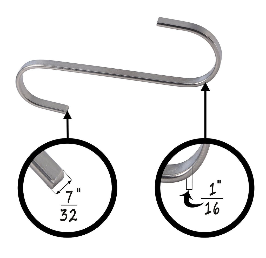 Flat Hanging Hooks - Pot Racks S Hook 10 Pack Set