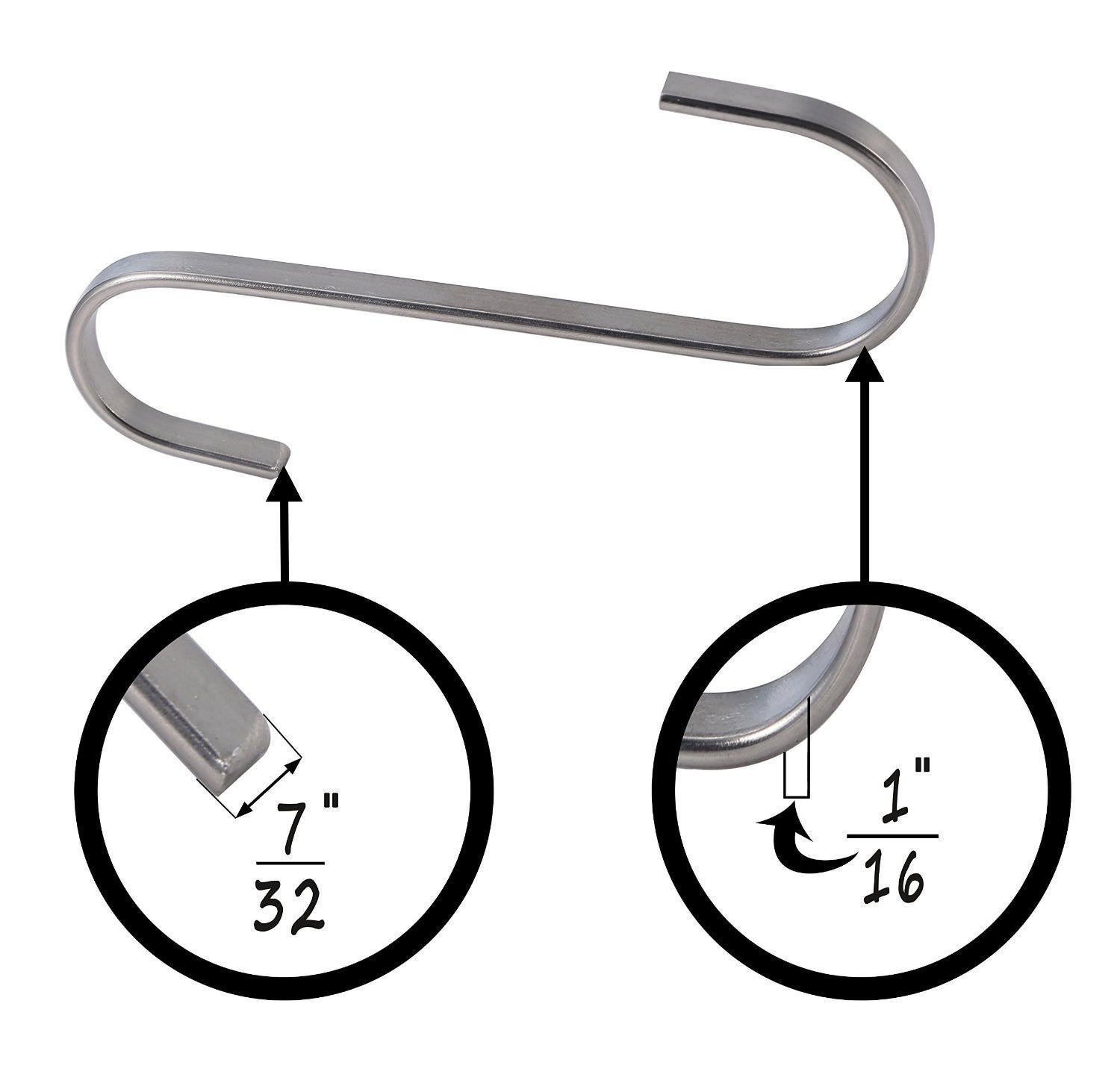 Flat Hanging Hooks - Pot Racks S Hook 10 Pack Set