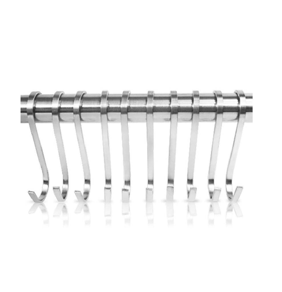 Flat Hanging Hooks - Pot Racks S Hook 10 Pack Set