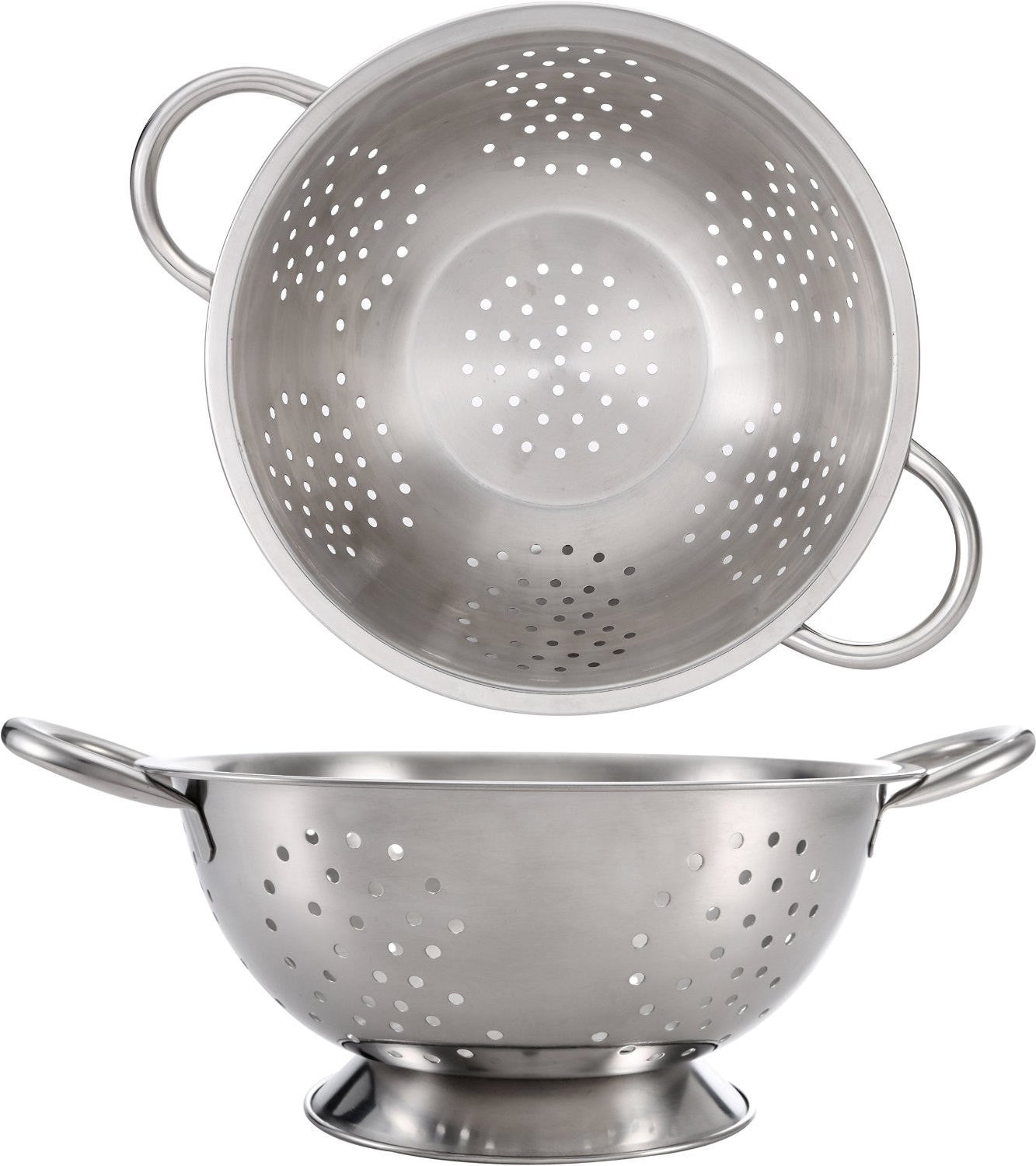 Pro Chef Kitchen Tools Stainless Steel Colander Strainer - Metal Kitchen Sink Pasta Drainer with Wide Grip Basket Handles to Strain Large Pots Noodles, Wash Berries, Fruits, Vegetables, Salads