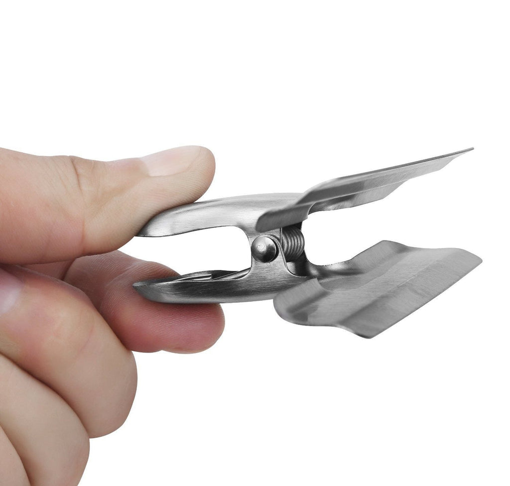 Pro Chef Kitchen Tools Stainless Steel Chip Bag Clip - Set of 6 Heavy Duty, Wide Jaw Bulldog Binder Clips for a Tight Grip Seal on Potato Chips, Coffee Bags, Fresh Food Storage