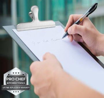 Pro Chef Kitchen Tools Stainless Steel Chip Bag Clip - Set of 6 Heavy Duty, Wide Jaw Bulldog Binder Clips for a Tight Grip Seal on Potato Chips, Coffee Bags, Fresh Food Storage